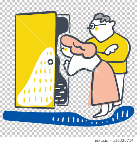 ドアの隙間から引きこもりの子を案じる両親の家庭内葛藤と不安を描いた家族会・福祉ニュースイラスト ドアの隙間から引きこもりの子を案じる両親の家庭内葛藤と不安を描いた家族会・福祉ニュースイラスト 136326714