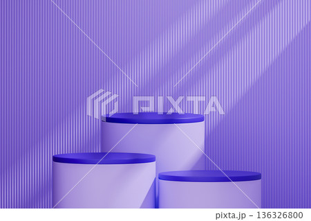 Purple and blue tiered podiums for product presentation 3d Purple and blue tiered podiums for product presentation 3d 136326800