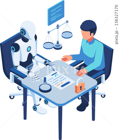 Isometric Robot Signing AI Governance Policy Agreement Document Isometric Robot Signing AI Governance Policy Agreement Document 136327170