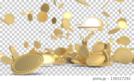 降ってくるゴールドコイン　CG 136327292