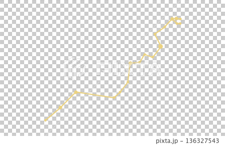 うみへび座の星座線のイラスト（ゴールド色） 136327543