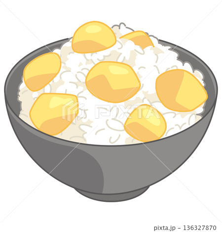 栗ご飯のイラスト 136327870