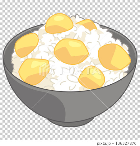 栗ご飯のイラスト 136327870