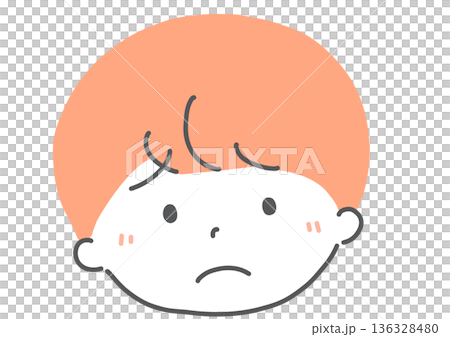 Illustration of a boy with a troubled face 136328480