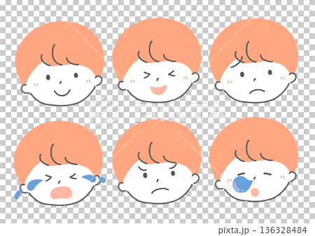 子どもの表情　バリエーションセット 136328484