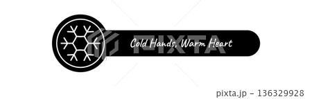 Black and white sticker with snow flake line for package lid seal. Frost and winter decoration element, cold accent for christmas parcel. Simple sticker with snowflake shape, flat minimal. Black and white sticker with snow flake line for package lid seal. Frost and winter decoration element, cold accent for christmas parcel. Simple sticker with snowflake shape, flat minimal. 136329928