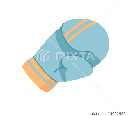 Flat boxing glove essential for sport and gym workouts. Key fitness equipment for boxers during training or competition. Vibrant gym accessory ideal athletes and active lifestyle. Flat boxing glove essential for sport and gym workouts. Key fitness equipment for boxers during training or competition. Vibrant gym accessory ideal athletes and active lifestyle. 136329934