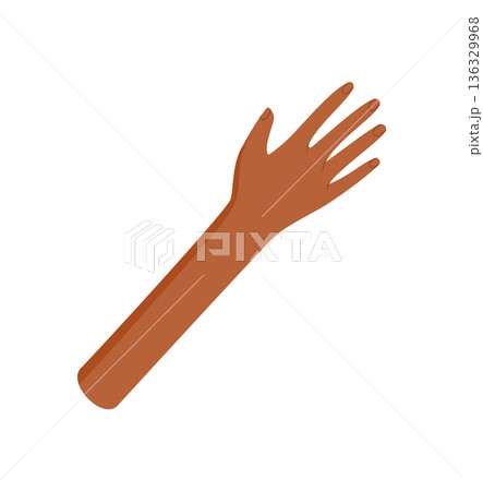 Abstract flat style human hand with raised fingers. Symbol of ethnic, diverse, and multicultural unity. Gesture highlights equality and inclusion in a creative visual. Perfect for multicultural, Abstract flat style human hand with raised fingers. Symbol of ethnic, diverse, and multicultural unity. Gesture highlights equality and inclusion in a creative visual. Perfect for multicultural, 136329968
