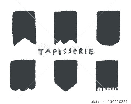 アイコンやシンボルマークとして、デザイン時に使いやすい手描きならではのイラスト・タペストリー 136330221