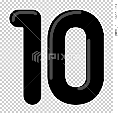 Cute and pop illustration of the number "10" Cute and pop illustration of the number "10" 136330263