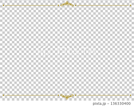 可愛的心形上下邊框 - 金色 - 可愛的心形上下邊框 - 金色 - 136330400