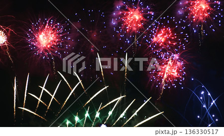 Purple Firework celebrate anniversary happy new year 2024, 4th of july holiday festival. Purple firework in night time celebrate national holiday. Violet firework Countdown to new year 2024 festival Purple Firework celebrate anniversary happy new year 2024, 4th of july holiday festival. Purple firework in night time celebrate national holiday. Violet firework Countdown to new year 2024 festival 136330517