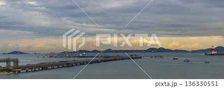 Banner Logistic shipping quay boat Engineering crane depot at logistic export terminal control. Banner Warehouse freight container yard loading quayside harbor port. Logistics portal with copy space Banner Logistic shipping quay boat Engineering crane depot at logistic export terminal control. Banner Warehouse freight container yard loading quayside harbor port. Logistics portal with copy space 136330551