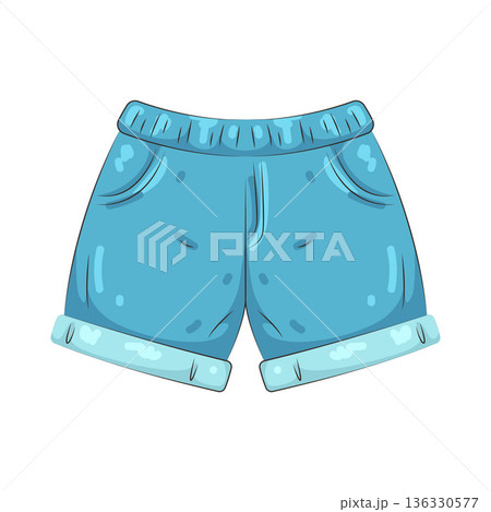 Illustration of Denim shorts Illustration of Denim shorts 136330577