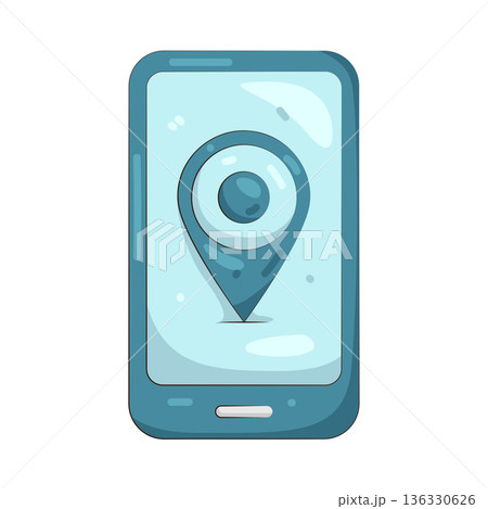 Illustration of mobile map Illustration of mobile map 136330626