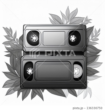 レトロなビデオテープ 136330750