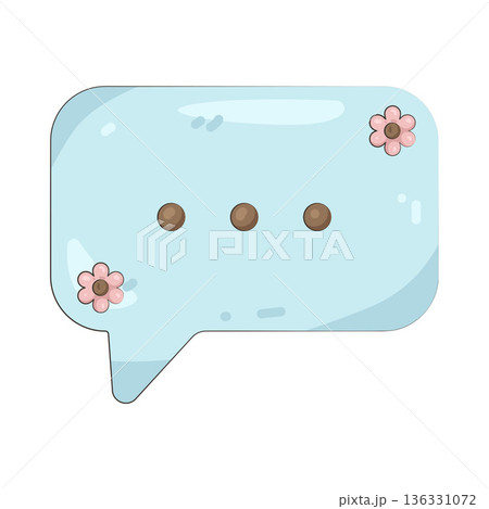 Illustration of speech bubble with flowers 136331072