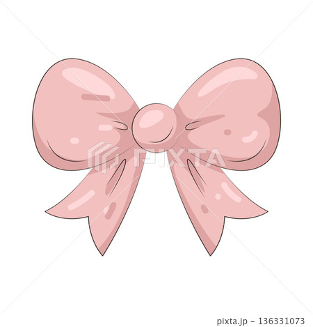 Illustration of pink ribbon 136331073