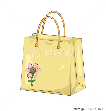 Illustration of flower gift bag 136331074