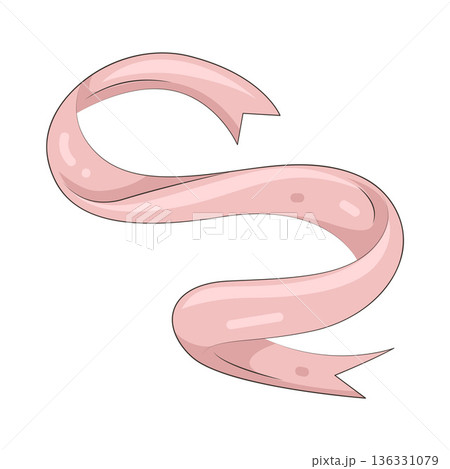 Illustration of pink ribbon 136331079