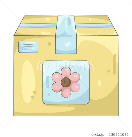 Illustration of flower gift box 136331083