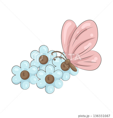 Illustration of butterfly on a flower 136331087