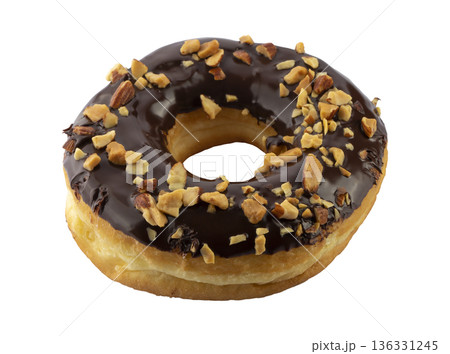chocolate donut isolated on a white background 136331245
