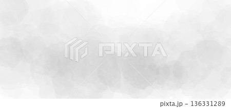Grey watercolor effect background. Light gray wet watercolour gradient texture. Soft liquid blurred paint splashes wallpaper for poster, banner, cover design. Vector marble backdrop 136331289