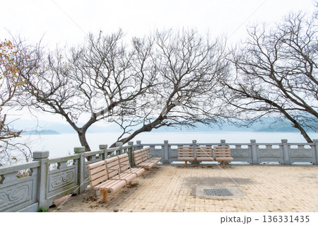 香港　塔門島の海と町並み 136331435