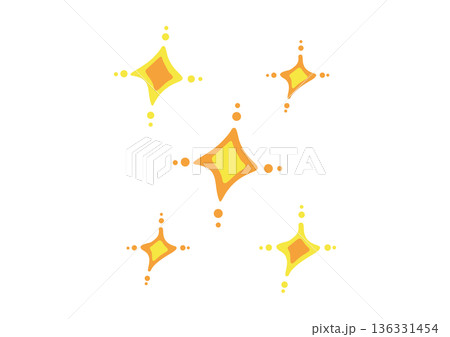 POP挿絵に使えるキラキラの手書きイラストのセット 136331454