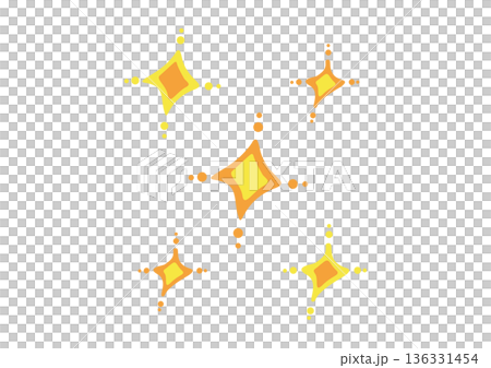 POP挿絵に使えるキラキラの手書きイラストのセット 136331454