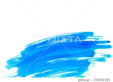 水彩画の水色ストローク 水彩画の水色ストローク 136331505