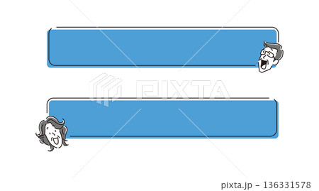 笑顔のシニア女性と男性の顔と吹き出しのシンプルな手書き風イラスト素材セット 笑顔のシニア女性と男性の顔と吹き出しのシンプルな手書き風イラスト素材セット 136331578