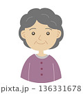 70代から90代ぐらいの女性のイラスト素朴な雰囲気 136331678