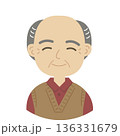 80代から90代ぐらいの男性のイラストあたたかい雰囲気 136331679