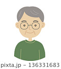 60代から70代ぐらいの男性のイラスト落ち着いた雰囲気 136331683