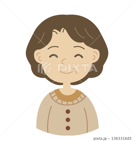 50代から70代ぐらいの女性のイラスト優しい雰囲気 136331685