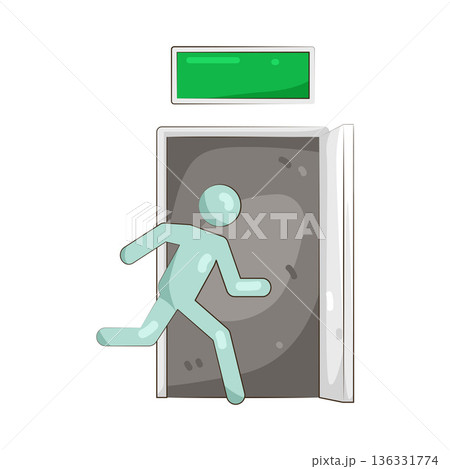 Illustration of exit door Illustration of exit door 136331774