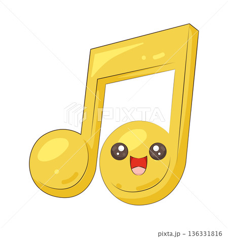 Illustration of happy music noteのイラスト素材 [136331816] - PIXTA