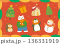 動物たちのクリスマスパーティーイラスト 136331919