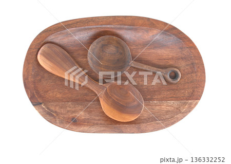 Rustic Wooden Spoons Resting On A Wooden Board For Cooking And Kitchen Prep Rustic Wooden Spoons Resting On A Wooden Board For Cooking And Kitchen Prep 136332252