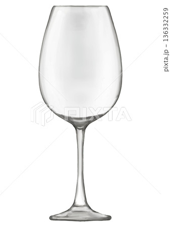 リアルなワイングラスのイラスト 136332259
