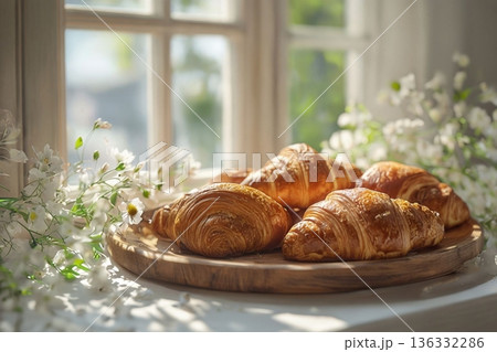 美味しそうなクロワッサン 136332286