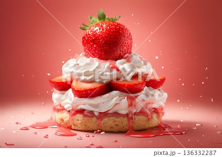 苺が乗ったケーキ 136332287