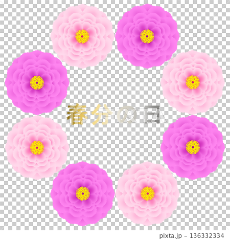 春分の日_牡丹のイラスト 春分の日_牡丹のイラスト 136332334
