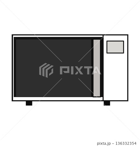 シンプルな電子レンジのイラスト シンプルな電子レンジのイラスト 136332354