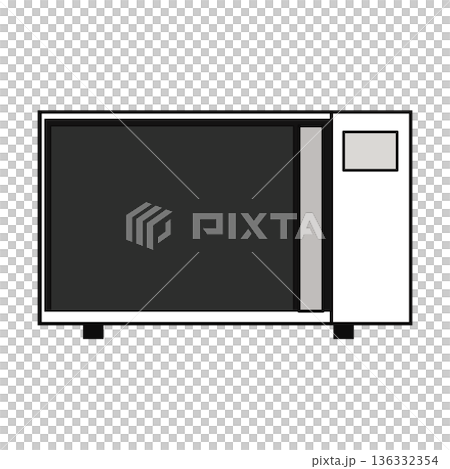 シンプルな電子レンジのイラスト シンプルな電子レンジのイラスト 136332354