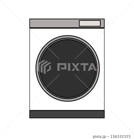 シンプルなドラム式洗濯機のイラスト シンプルなドラム式洗濯機のイラスト 136332355
