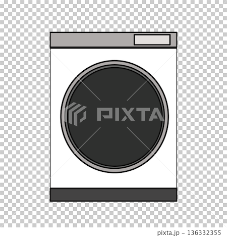 シンプルなドラム式洗濯機のイラスト シンプルなドラム式洗濯機のイラスト 136332355