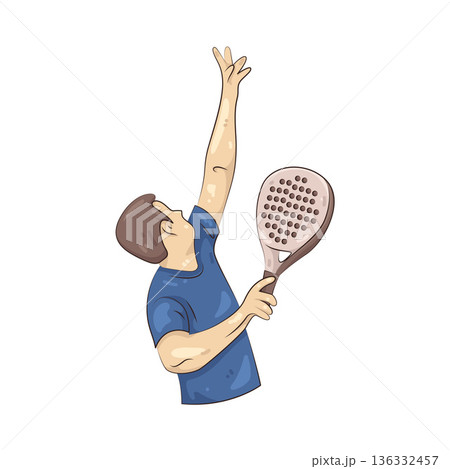 Illustration of padel player 136332457